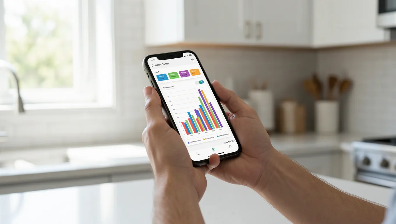 Smartphone showing a digital banking and finance app