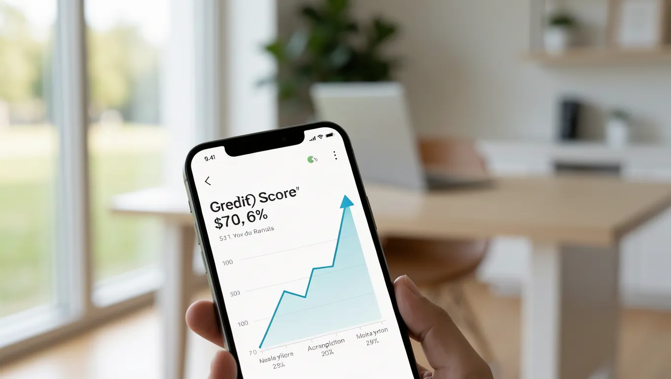 Smartphone displaying a rising credit score for fast personal loans for bad credit