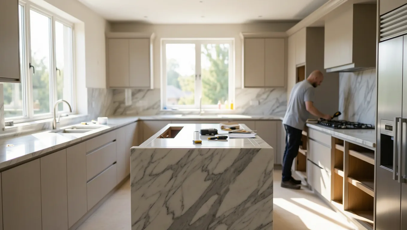 Luxury kitchen remodel project funded by a large personal loans online application