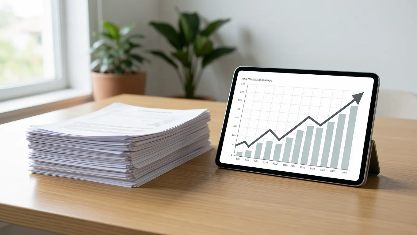 Organized financial papers and digital charts representing various loan amount keywords