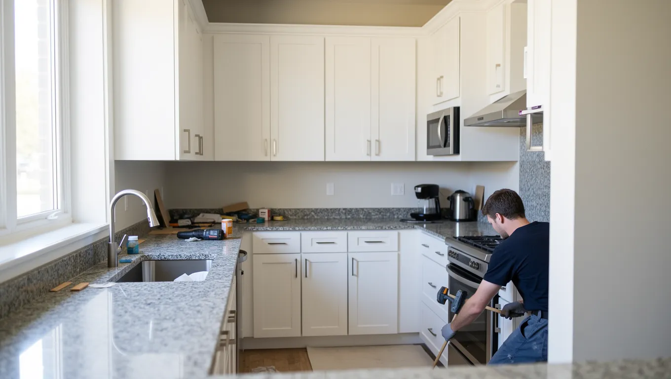A person using a personal loan up to 10000 for home kitchen renovations.