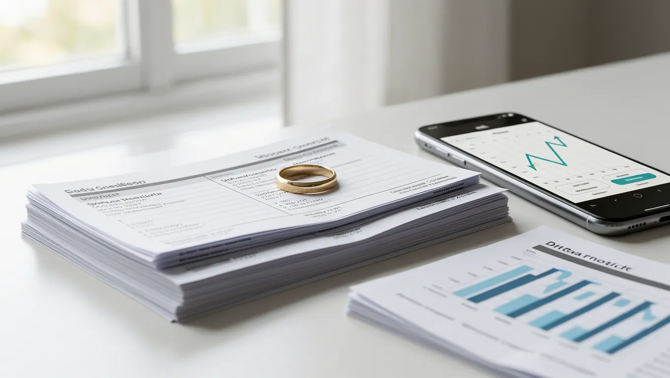 A gold ring on financial documents illustrating secured personal loans online.