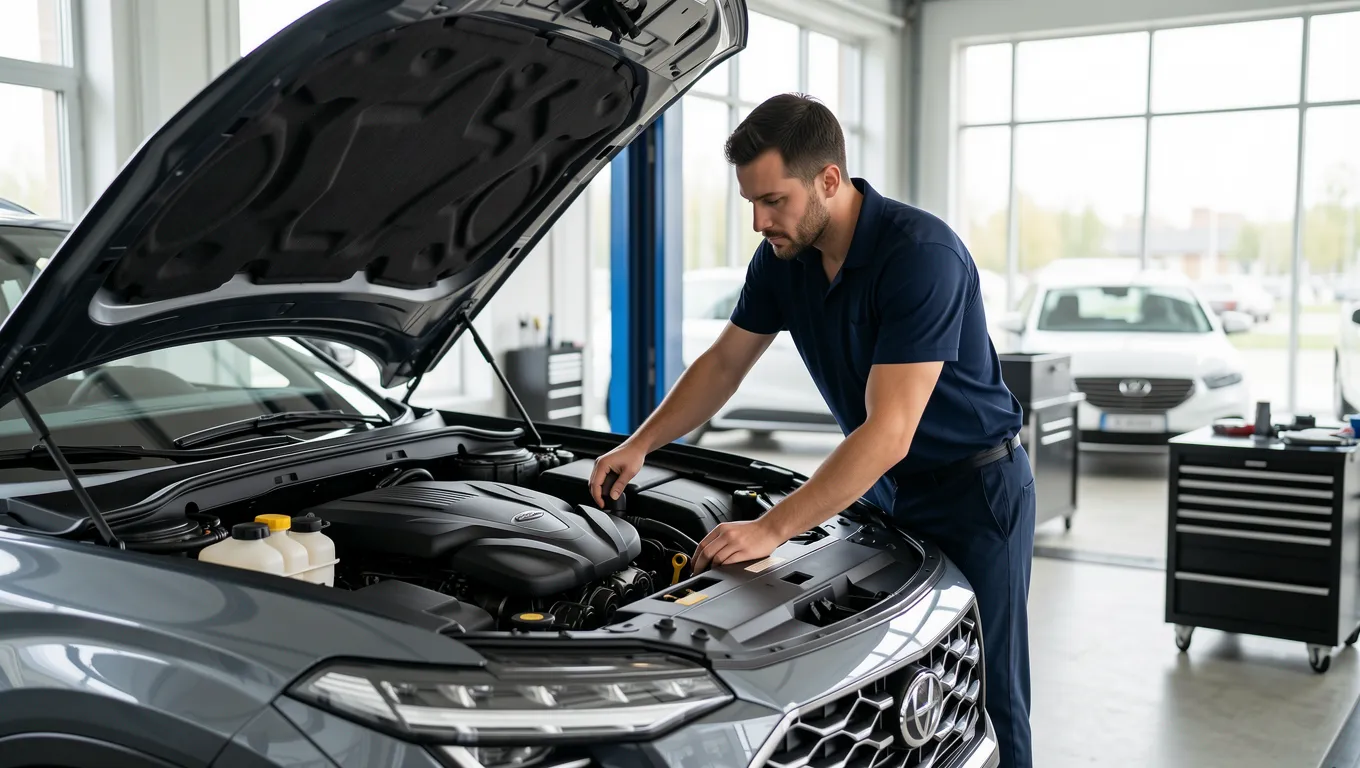Mechanic repairing a car engine illustrating an emergency short term personal loan use case